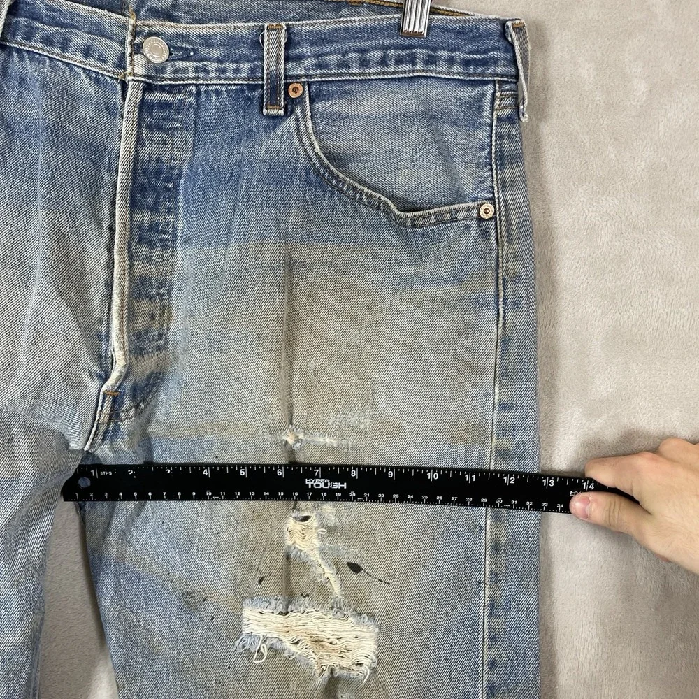Vtg Levis 501xx Jeans Mens 40x36 (fit 40x33) Distressed 501-0000 USA Thrashed